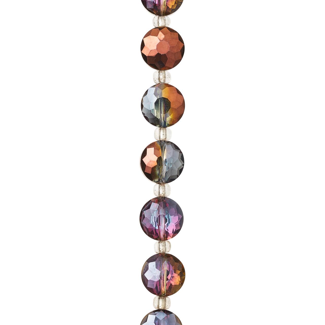 12 Pack: Bronze Mix Glass Large Faceted Round Beads by Bead Landing™